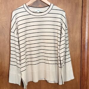 Max Studio Striped Crew Neck Sweater Size L